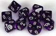 Translucent Purple/white D10 Set - Saltire Games