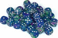 Festive® 12mm D6 Waterlily™/white Dice Block™ (36 dice) - Saltire Games
