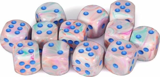 Festive® 16mm D6 Pop Art™/blue Dice Block™ (12 dice) - Saltire Games