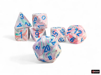 Festive Mega-hedral Pop Art/blue 7-Die Set - Saltire Games