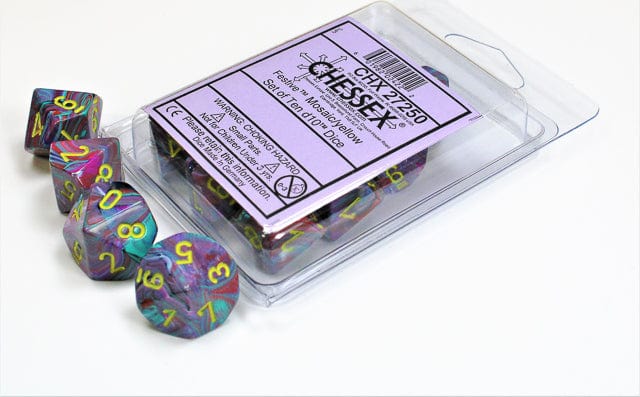 Festive Mosaic Yellow d10 set - Saltire Games
