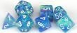 Festive Waterlily/white Polyhedral 7-Die Set - Saltire Games