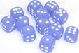 Frosted™ 16mm D6 Blue/white Dice Block™ (12 dice) - Saltire Games