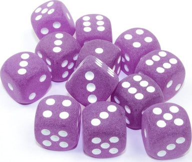Frosted Purple White 16mm d6 - Saltire Games