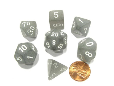 Frosted Smoke White 7 die set - Saltire Games