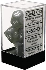 Frosted Smoke White 7 die set - Saltire Games