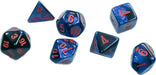 Gemini Black-Starlight/red Mini-Polyhedral 7-Die Set - Saltire Games