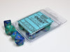 Gemini Blue Teal Gold d10 set - Saltire Games