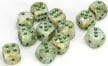 Marble 16mm D6 Green/dark green Dice Block™ (12 dice) - Saltire Games