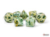 Marble Mega-hedral™ Green/dark green 7-Die Set - Saltire Games