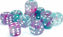 Nebula® 16mm D6 Wisteria/white Luminary™ Dice Block™ (12 dice) - Saltire Games