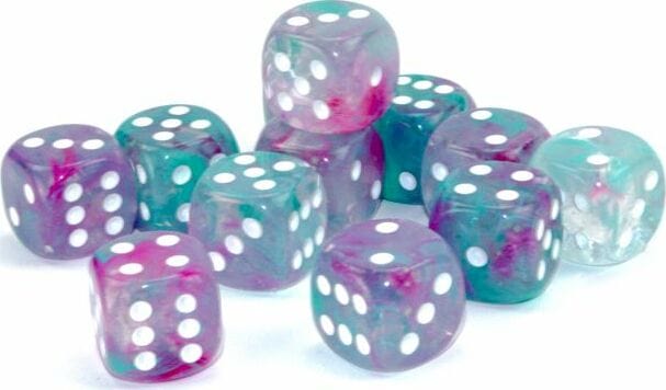 Nebula® 16mm D6 Wisteria/white Luminary™ Dice Block™ (12 dice) - Saltire Games