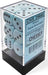 Opaque Pastel Blue/black 16mm d6 Dice Block (12 dice) - Saltire Games