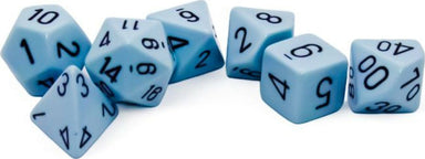Opaque Pastel Blue/black Polyhedral 7-Dice Set - Saltire Games
