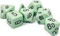 Opaque Pastel Green/black Polyhedral 7-Dice Set - Saltire Games