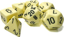 Opaque Pastel Yellow/black Polyhedral 7-Dice Set - Saltire Games