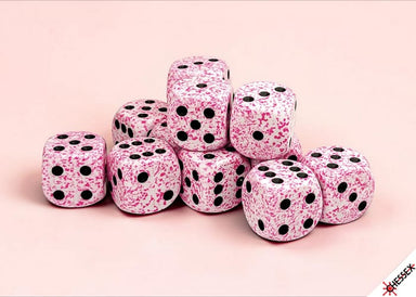 Speckled Pink 16mm d6 Dice Block (12 dice) - Saltire Games