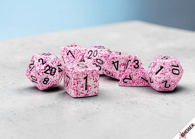Speckled Pink Polyhedral 7-Dice Set - Saltire Games