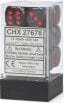 Velvet® 16mm D6 Black/red Dice Block™ (12 dice) - Saltire Games