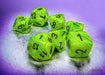 Vortex® Mega-hedral™ Bright Green/black 7-Die Set - Saltire Games