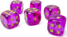 Gemini Translucent Red-Violet/gold Polyhedral 7-Die Set - Saltire Games