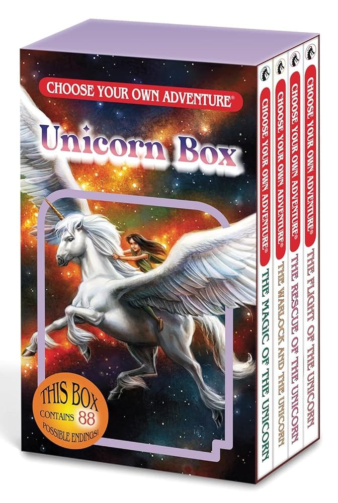 Choose Your Own Adventure 4-Book Boxed Set Unicorn Box (The Magic of the Unicorn, The Warlock and the Unicorn, The Rescue of the Unicorn, The Flight of the Unicorn) - Saltire Games
