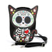 Floral Sugar Skull Cat Shoulder Crossbody Bag - Saltire Games