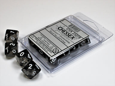 Translucent Smoke White d10 set - Saltire Games