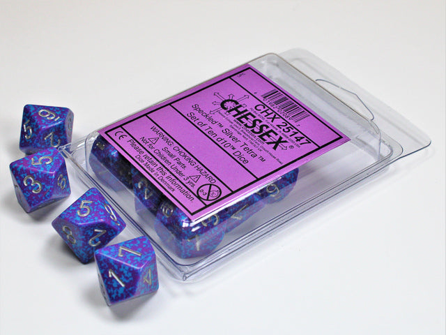 Speckled Silver Tetra d10 set - Saltire Games