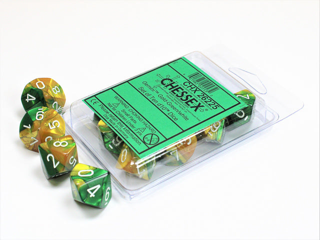 Gold Green/White 10d10 Set - Saltire Games