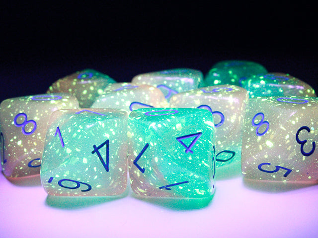 Gemini Gel Green-Pink/Blue D10 Set Dice - Saltire Games