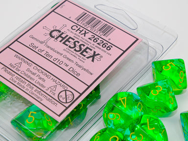 Translucent Green d10 - Saltire Games