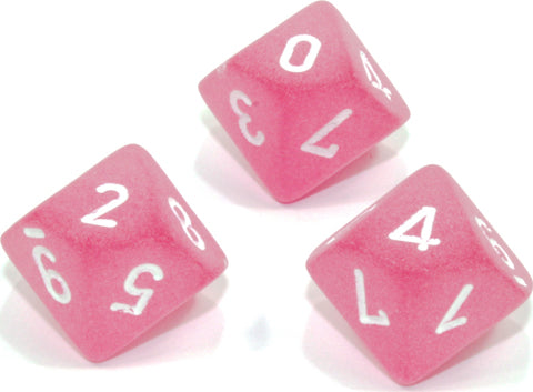 Frosted Pink White d10 set - Saltire Games