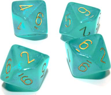 Borealis Teal Gold D10 Set new - Saltire Games