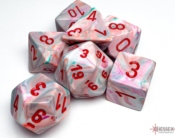 Pop Art Red 7 Dice Set - Saltire Games