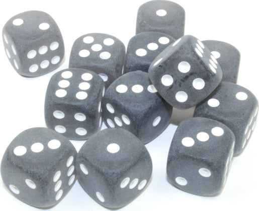 Frosted Smoke White 16mm d6 set - Saltire Games