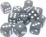 Frosted Smoke White 16mm d6 set - Saltire Games