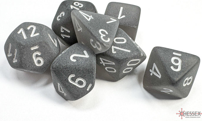 Frosted Polyhedral Smoke/white 7-Die Set