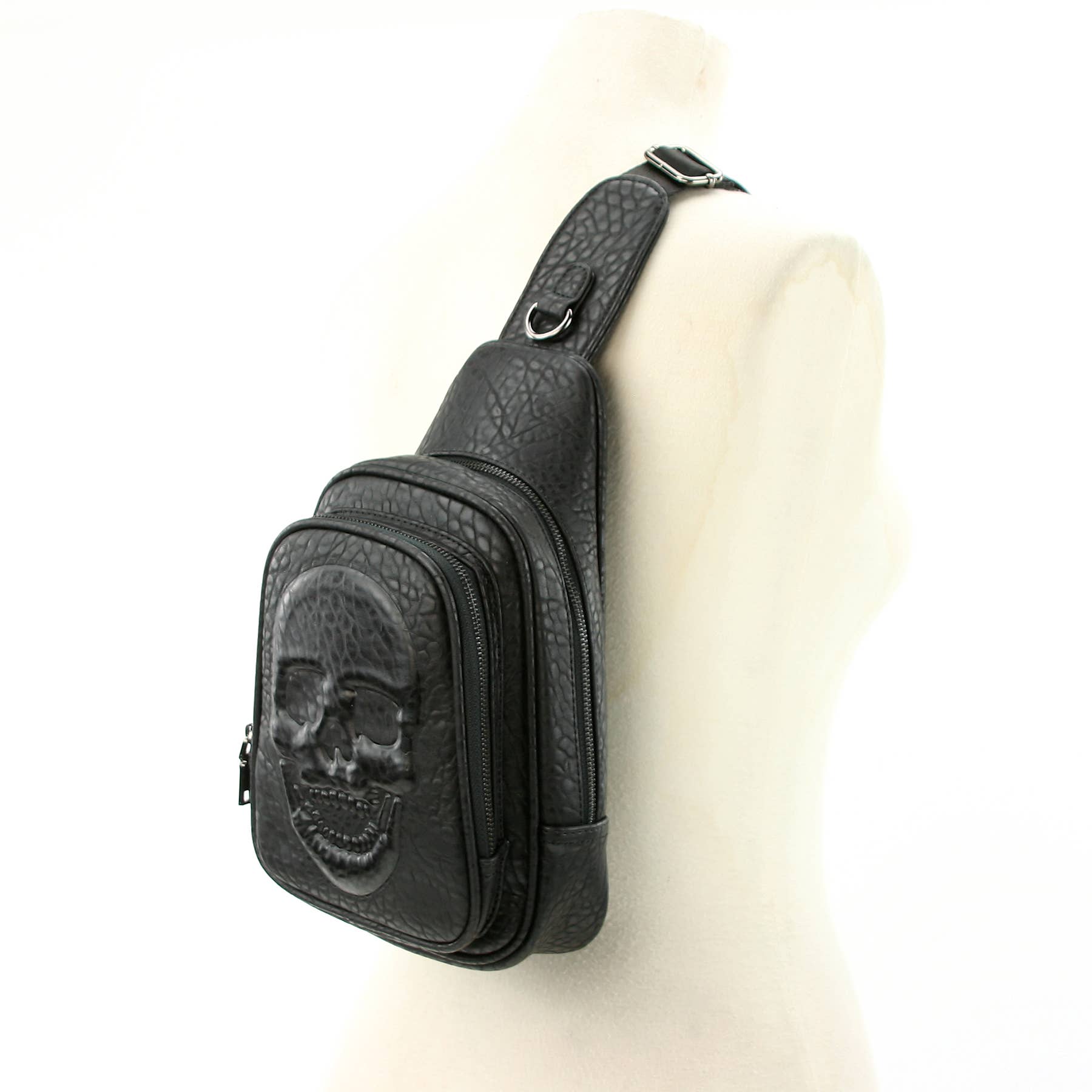 Skull Embossed Sling Bag - Saltire Games