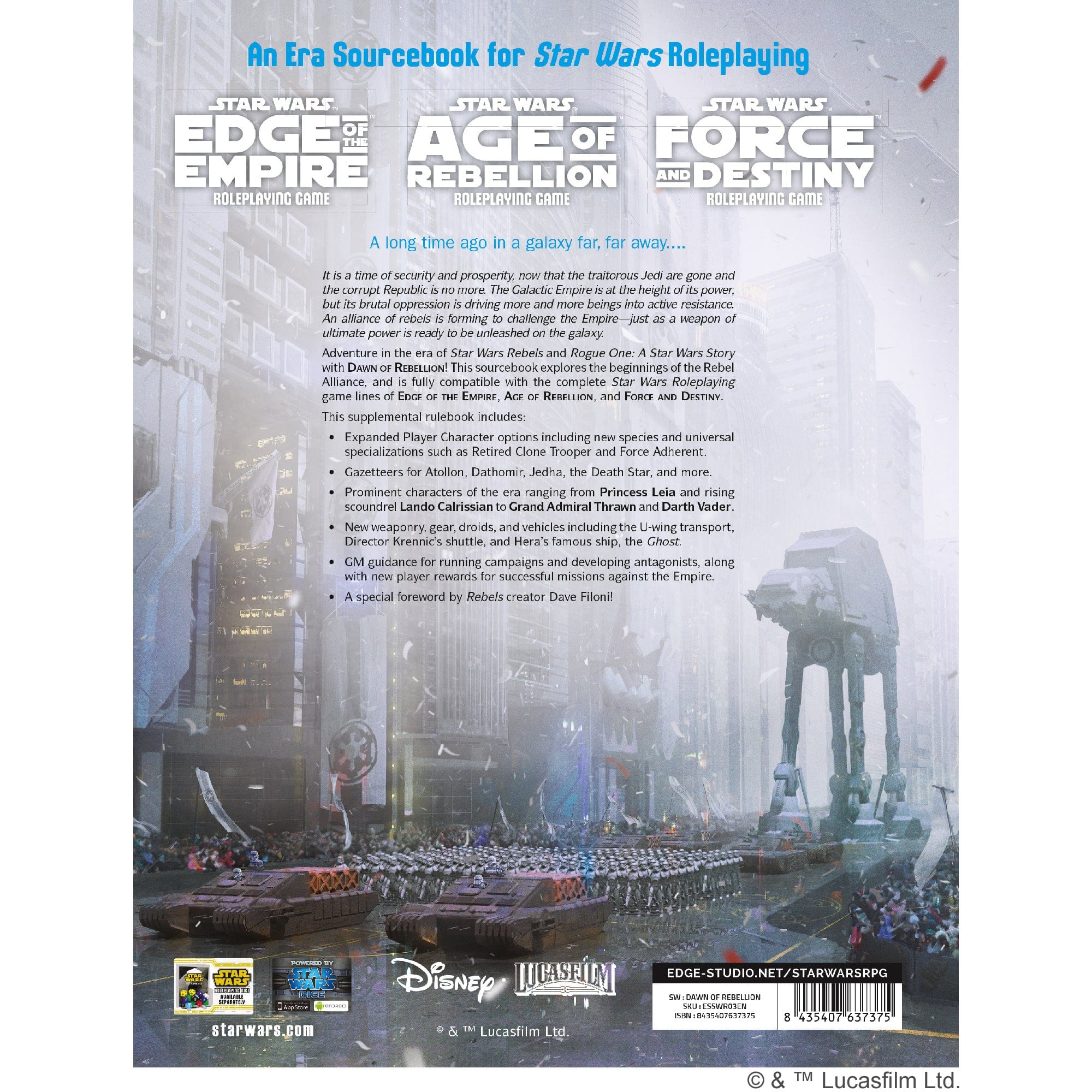 Star Wars: Dawn of Rebellion Sourcebook - Saltire Games