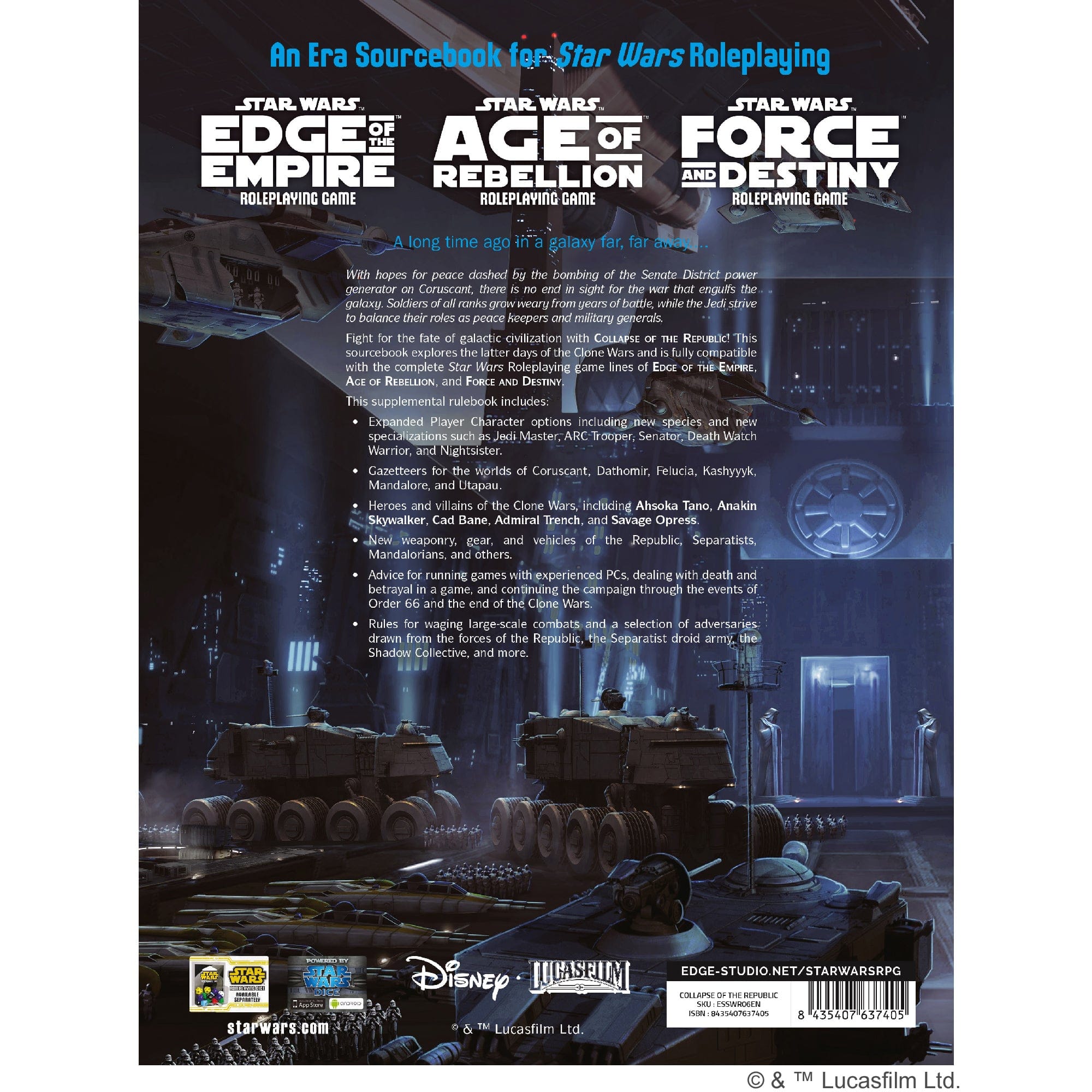 Star Wars RPG: Collapse of the Republic - Saltire Games