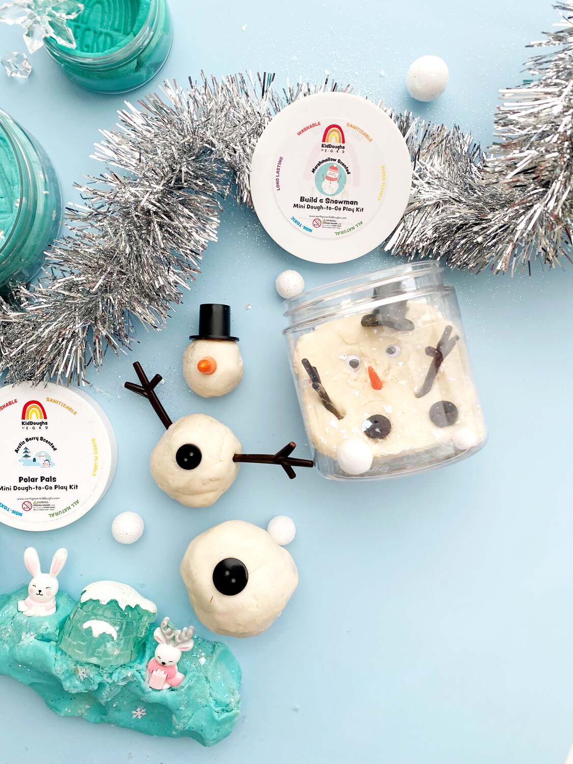 Build a Snowman Mini Dough To-Go Kit - Saltire Games