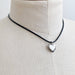 Black Cord Heart Drop Necklace - Saltire Games