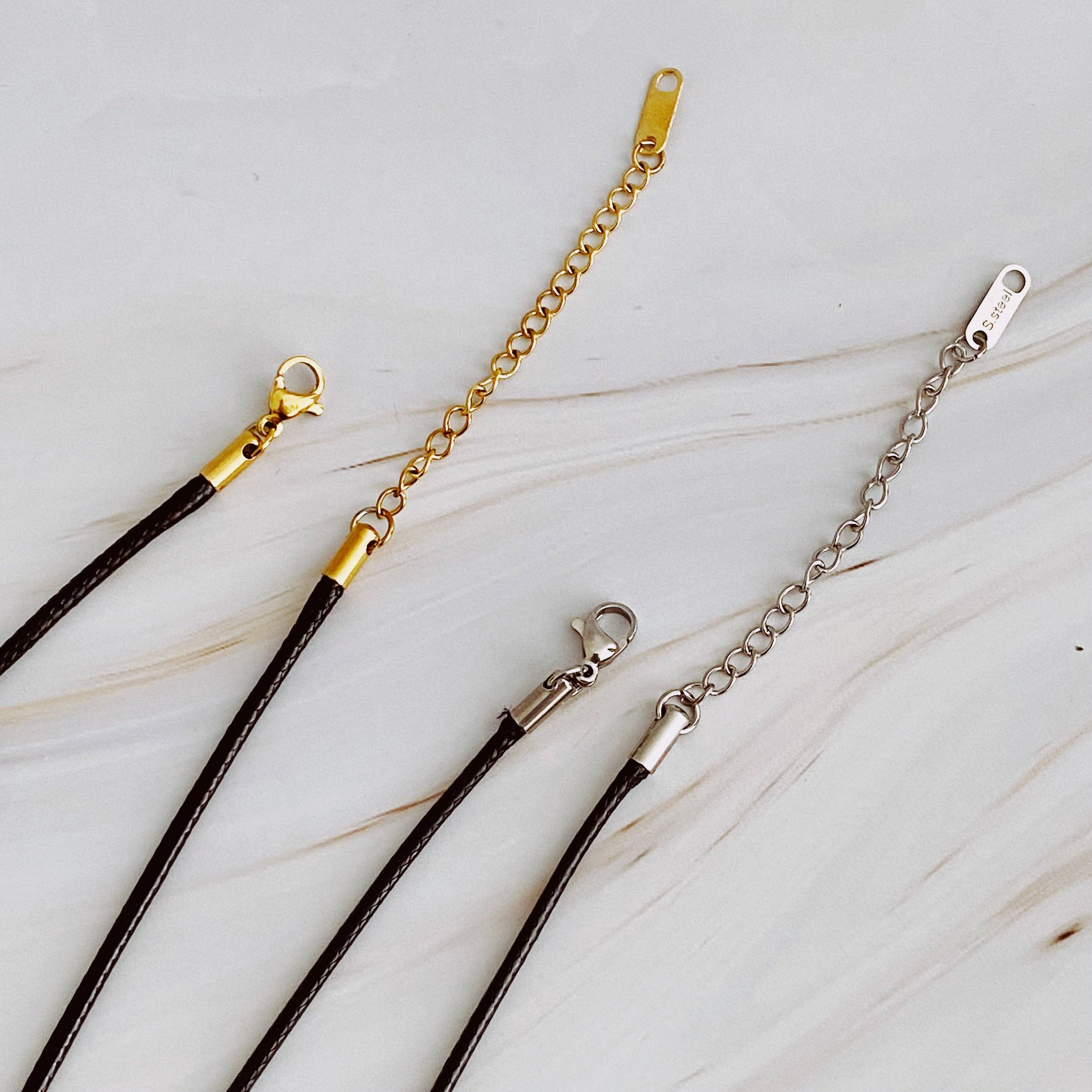 Black Cord Heart Drop Necklace - Saltire Games