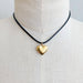 Black Cord Heart Drop Necklace - Saltire Games