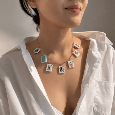 Mahjong Multi Tile Charm Necklace - Saltire Games