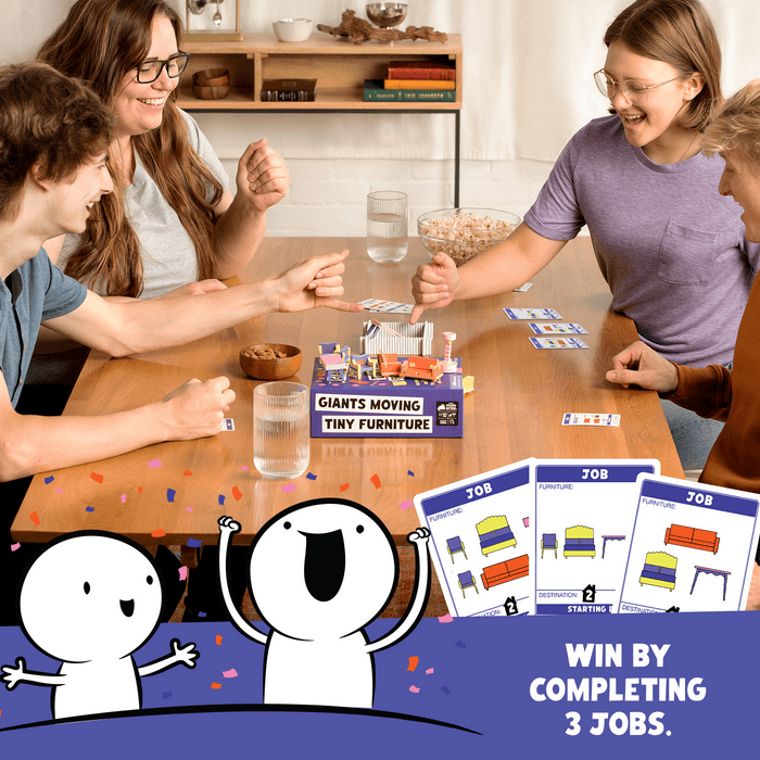 Board Game Exploding Kittens Giants Moving Tiny Furniture