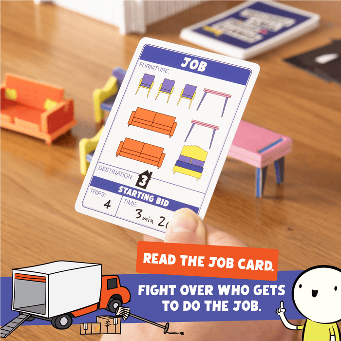 Board Game Exploding Kittens Giants Moving Tiny Furniture
