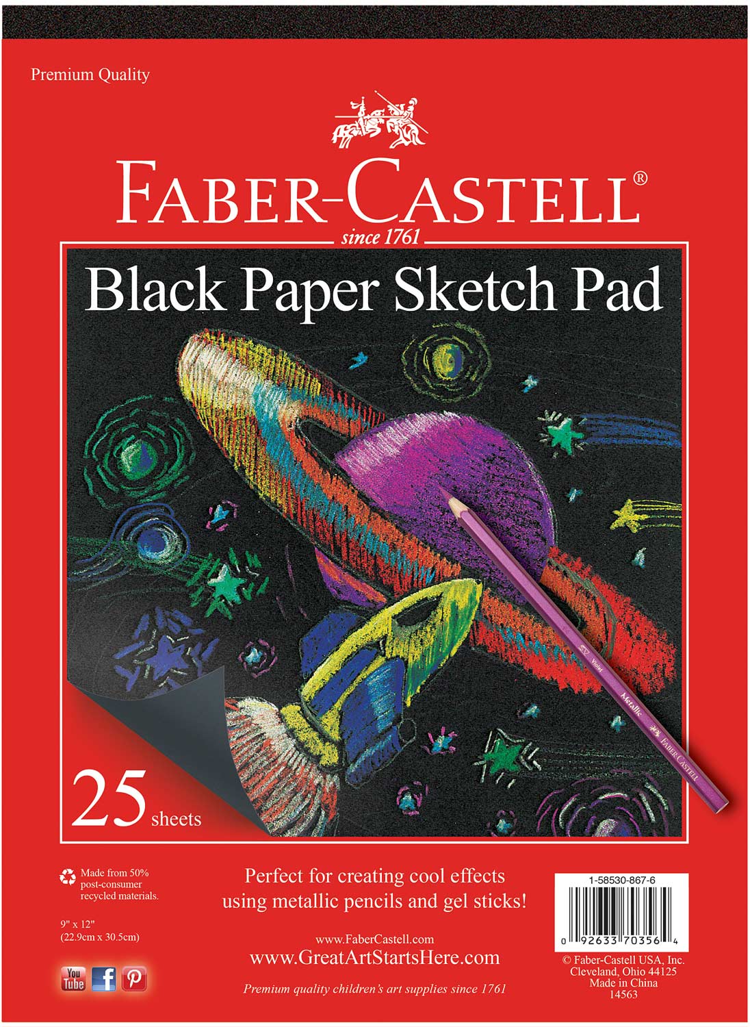 Black Paper Sketch Pad - Saltire Games