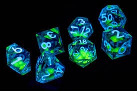 Dice - Resin - Liquid Core FanRoll by Metallic Dice Games Shadow Light Liquid Core